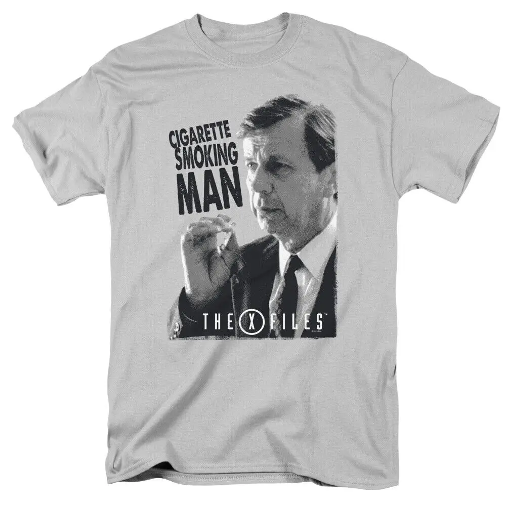 The X Files Smoking Man T Shirt Mens Licensed TV Show Alien UFO Retro Silver