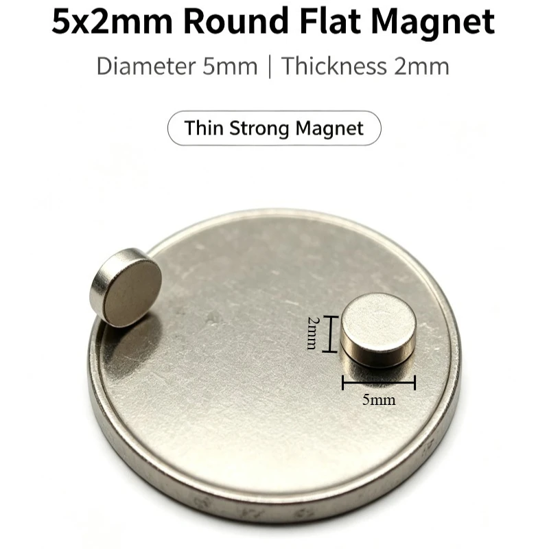 5x2mm Round Disc NdFeB Neodymium Magnet Rare Earth Permanent Small Magnets Fridge Decoration DIY Craft Accessories 5*2mm