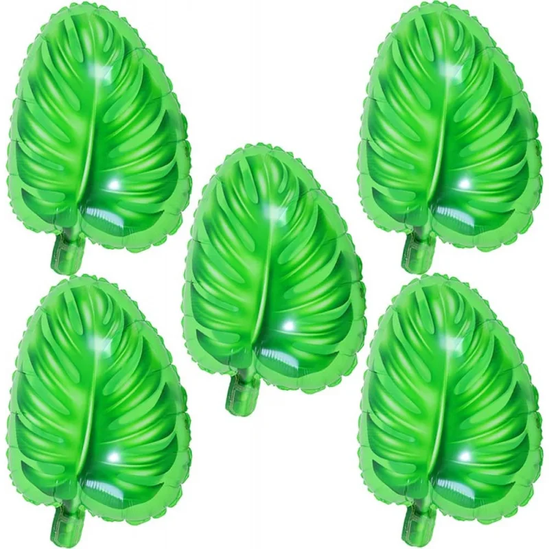5 Stück 18 Zoll Blattballons Hawaii Schildkröte grün geformte Folien-Mylar-Luftballons für Sommer Strand Babyparty Dekoration Lieferungen