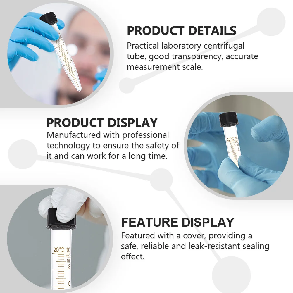 

4 Pcs Sample Tube Test Tubes with Lid Lids Transparent High-speed Lab Empty Caps