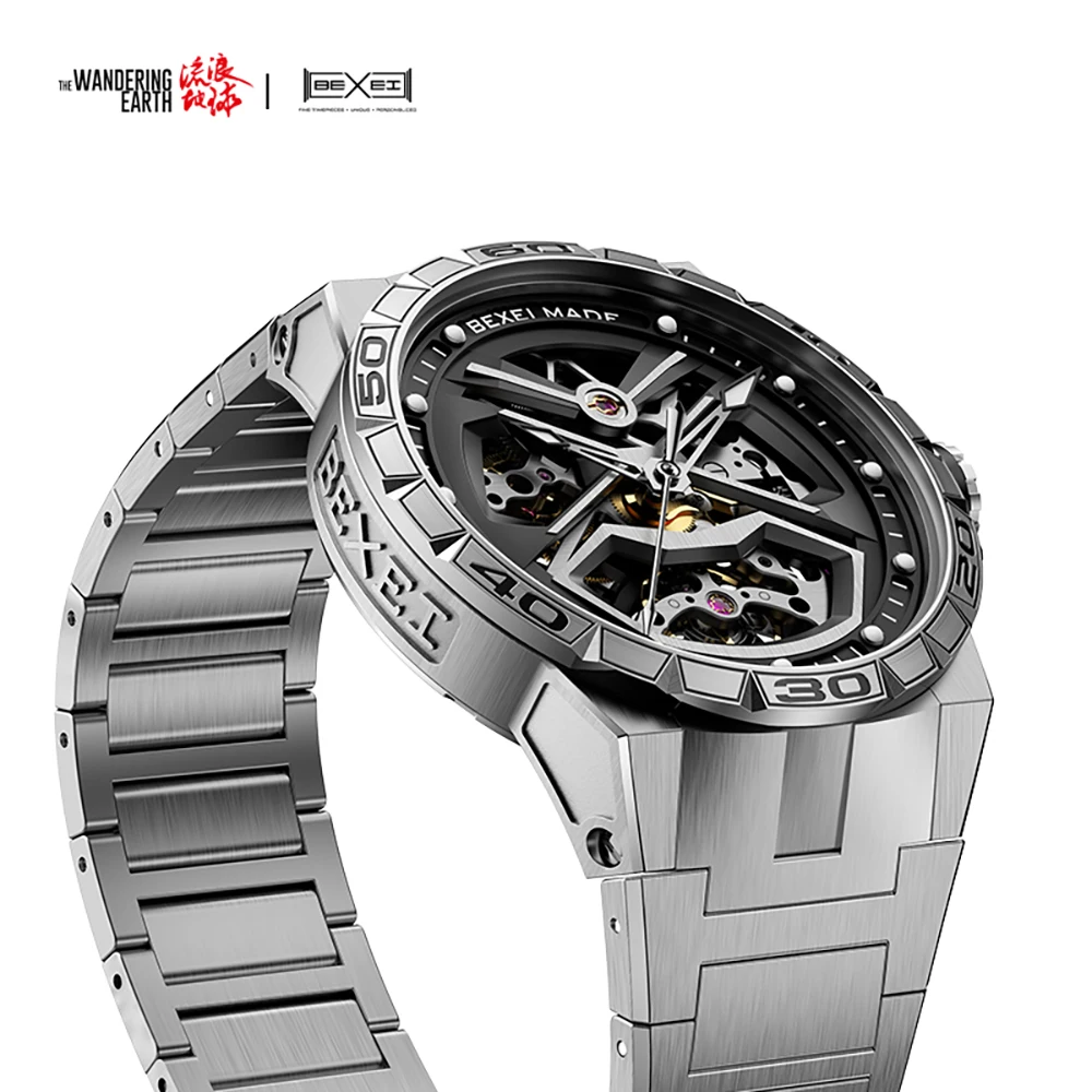 BEXEI 9091  Automatic Watches for men Sapphire 80H Power  Business Mechanical luminous co-branding Wristwatches  Stainless steel