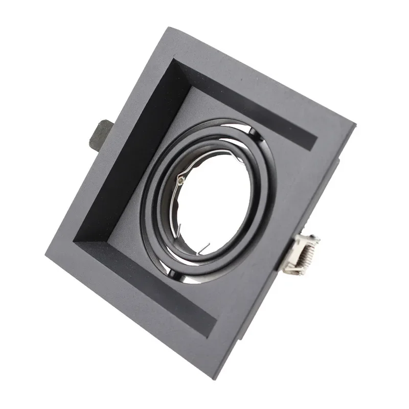 2pcs for GU10 MR16 Bulb Light Fittings Holder Spotlight Embedded Led Ceiling Frame Downlight Fixture Black White Squar