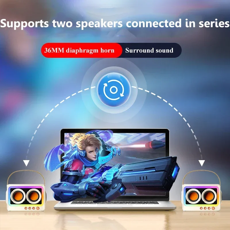 ポータブルBluetoothレトロスピーカー,サウンドバー,hifiステレオ,サブウーファー,ワイヤレスmp3,マイク付き音楽プレーヤー,TFカードサポート,USB再生