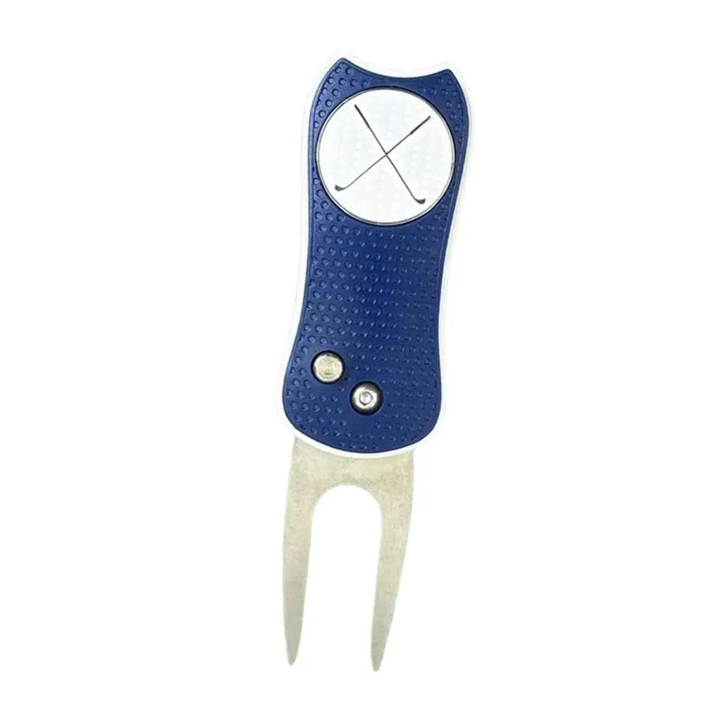 Lightweight Metal Golf Divot Tool Pocket Folding Green Fork Golf Repair Accessory for Golfers and Club Cleanup