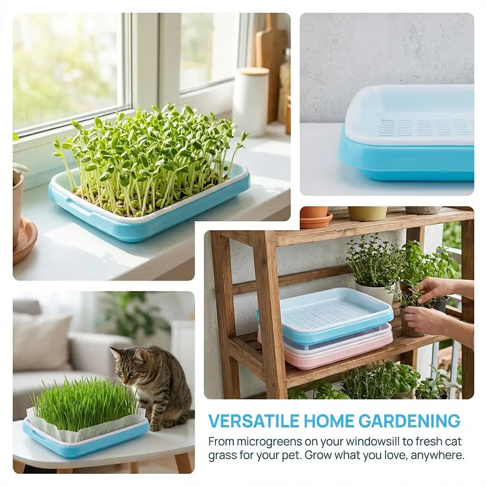 Outdoor Indoor Nursery Paper Hydroponic Tray Seed Sprouter Grow Seedling Layer Plant Tray Tray Sprout Box Nursery Double Po M6K1