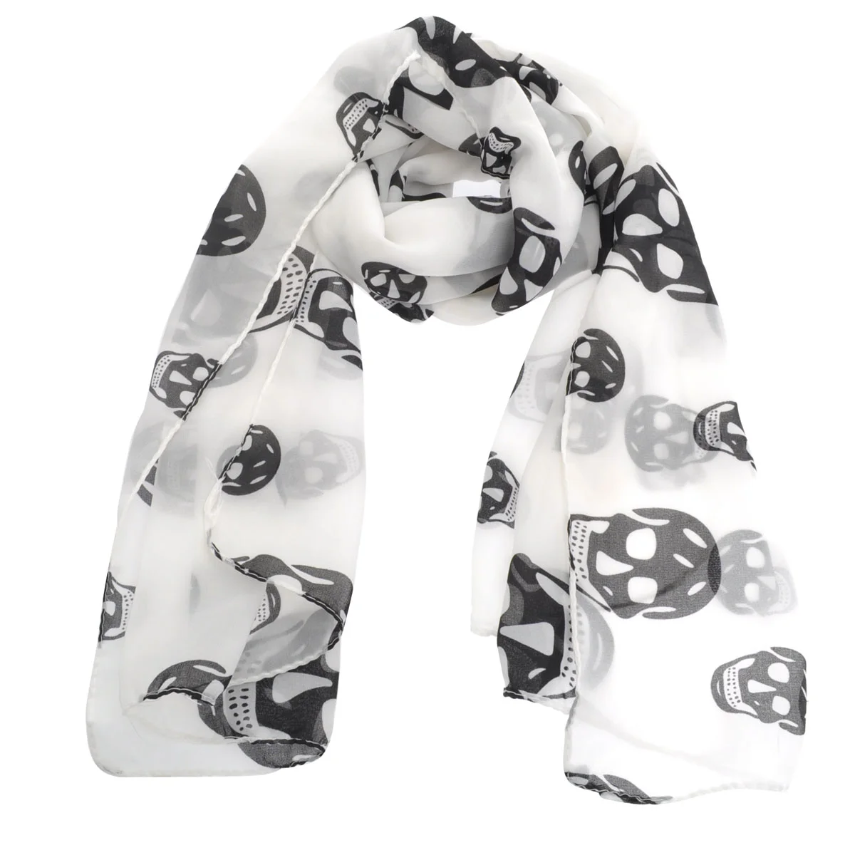 

150 *50cm Skin-friendly Scarf Chiffon Shawl Air-conditioned Room Wrap White