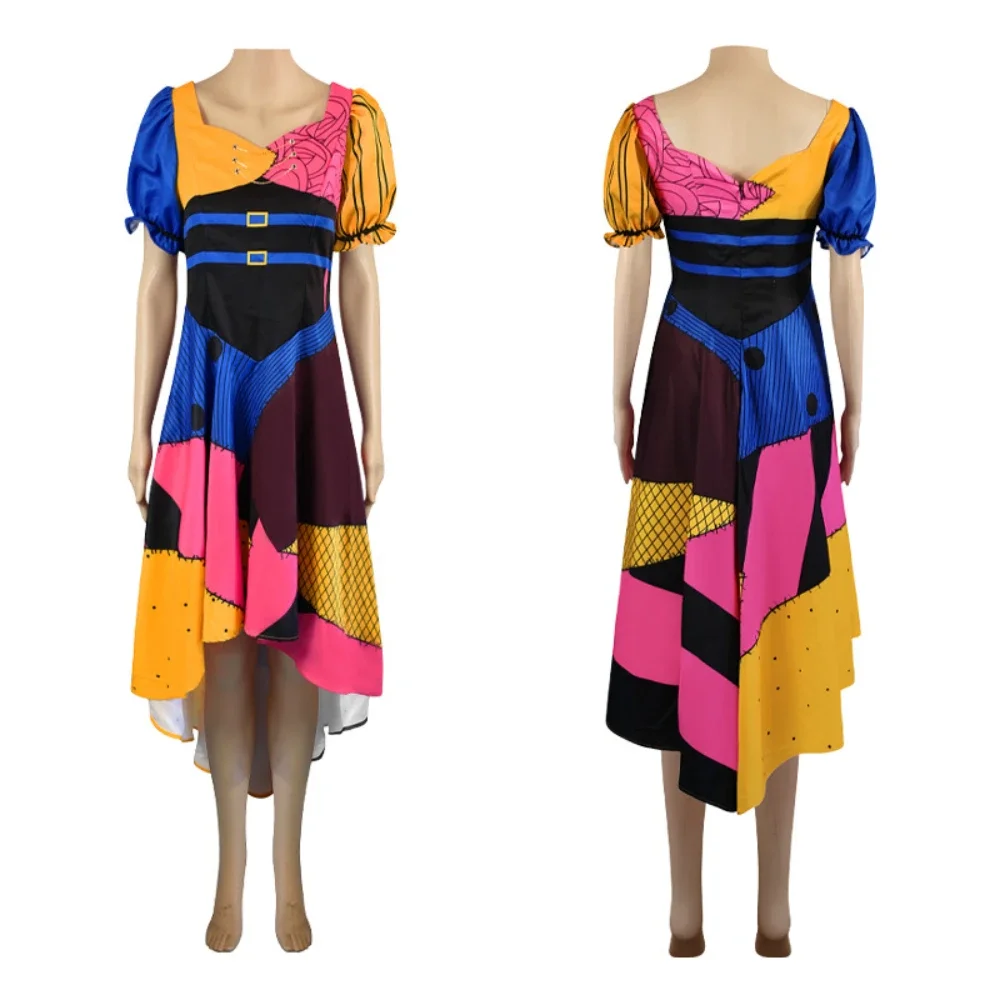 Pesadilla Navidad Sally Ack Skellington Cosplay vestido disfraz de caballo falda de princesa mujeres hombres ropa gótica fiesta de Halloween