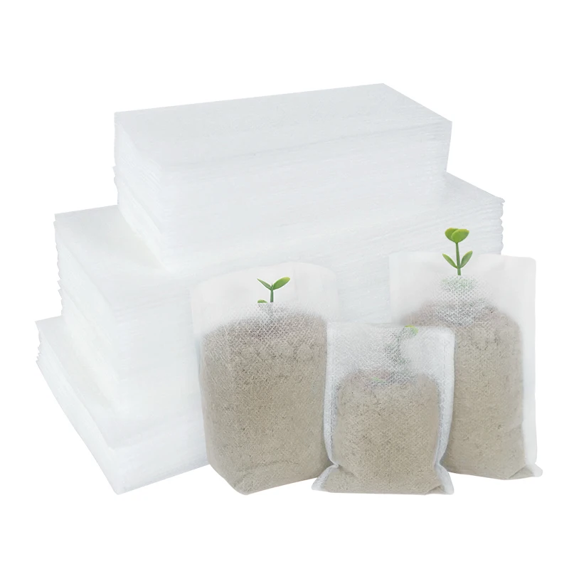 25/50/100P Biodegradable Non-woven Nursery Bag Plant Grow Bags Garden Seeding Flower Pot Eco-Friendly Ventilate Planting Pocket