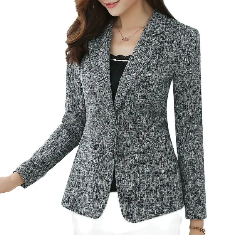 2024 New Autumn Spring Women\'s Blazer S-6XL Elegant Fashion Lady Blazers Coat Female Slim Office Lady Jacket Outwear Casual Tops