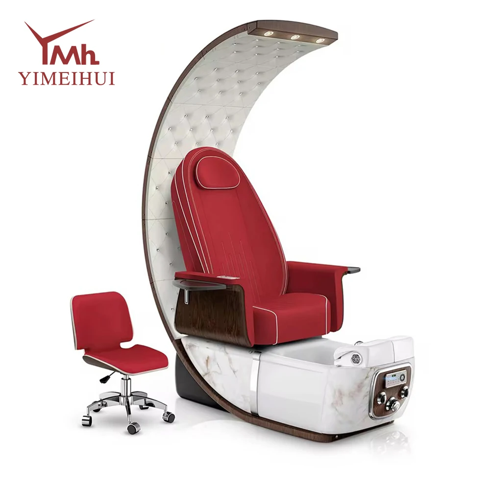 Immagine 6: Poltrona Professionale Moderna con Schienale Alto per Spa Piedi, Massaggi, Manicure e Pedicure per Saloni di Bellezza con Base LED