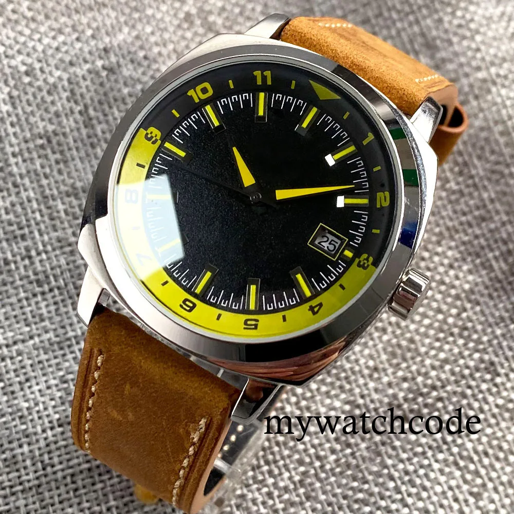 Cassic Vintage NH35A Mechanical Watch for Men Nologo Green/Blue/Black Clock Reloj Hombre Dress Watch Calendar Date Business