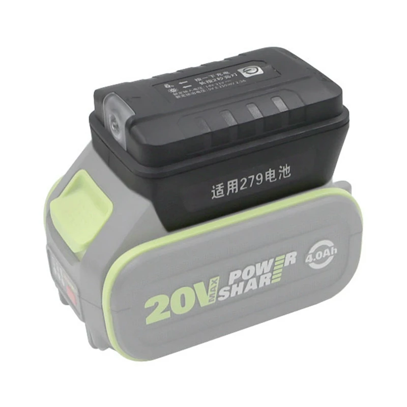 Adapter LED Light Lamp Flashlight Torch USB Mobile Phone Charger for Green Wide 5 Pin Socket 18V 20V Li-Ion Battery-AD23 view 6