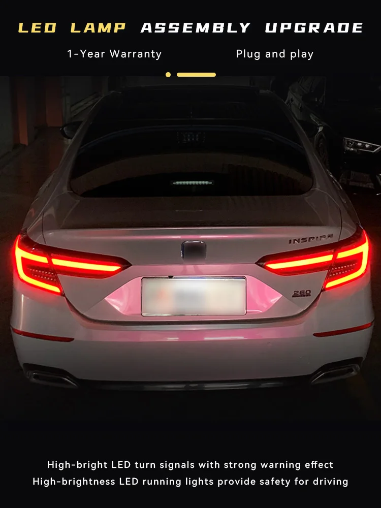 Luci auto per Honda Inspire 2019-2023 Aggiornamento assemblaggio LED DRL Fanale posteriore Dragon Scale Style Design Lampada posteriore Accessori auto