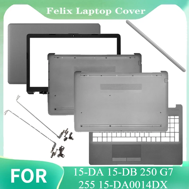 

For 15-DA 15-DB 250 G7 255 15-DA0014DX New Laptop Top Back Case LCD Back Cover Front Bezel Hinges Palmrest Bottom Case Gray