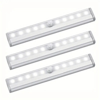 1pc/3pcs Motion Sensor Night Lights Wireless LED Cabinet Lights  Dimmable Wardrobe Lamp Battery Operated For Pantry Kitchen