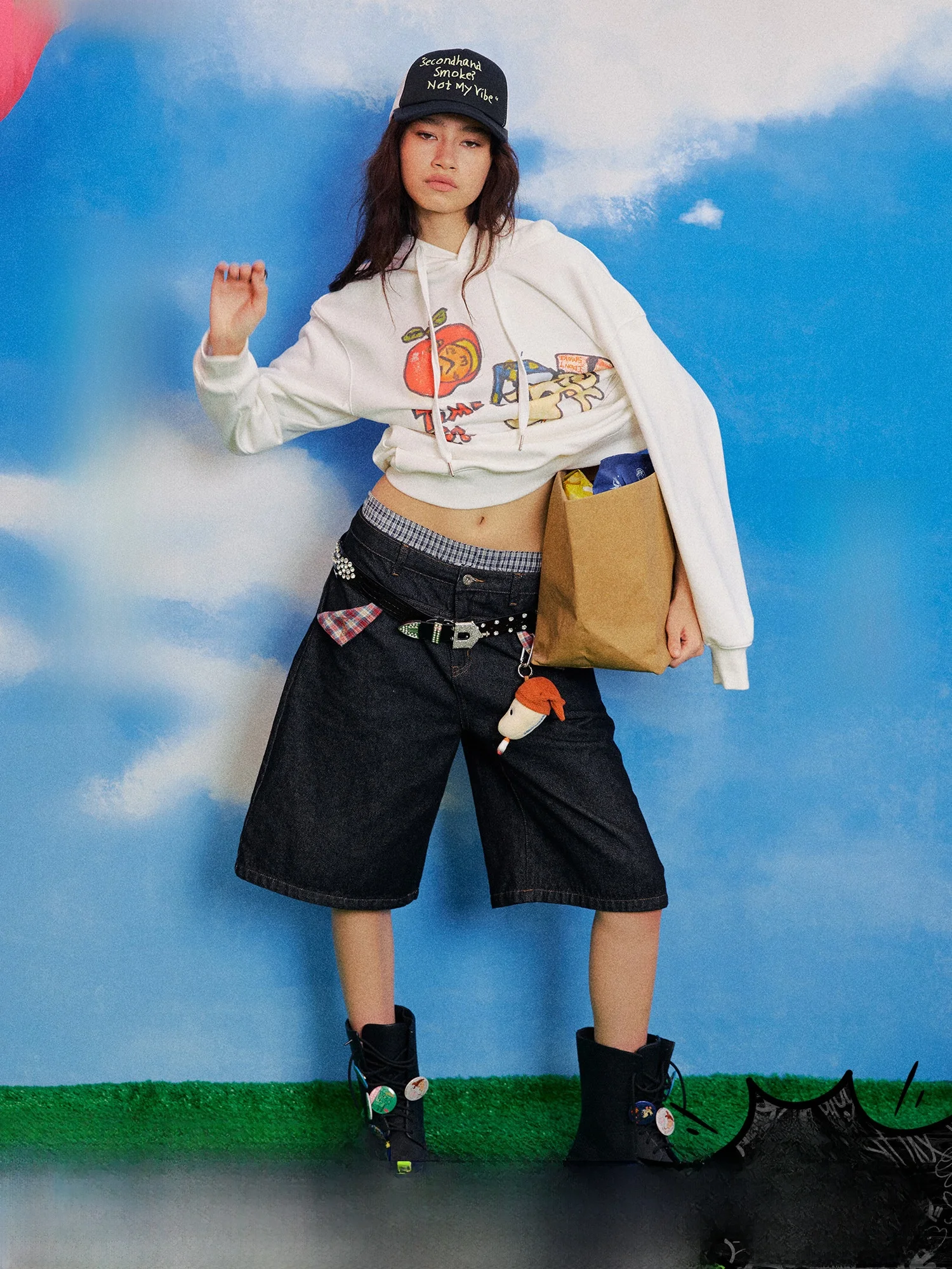 

Толстовка Donsmoke Back to School из флиса с рисунком собаки в стиле граффити, теплая, свободного кроя, унисекс, для молодежи