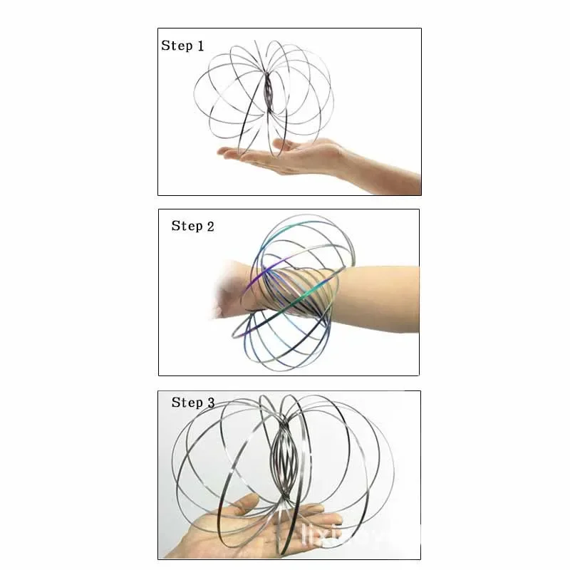 Magic Bracelet Aniti-stress Magic Funny Flow Ring Kinetic Spring Toys Stainless Steel Flow Color Rings Funny Toys for Children