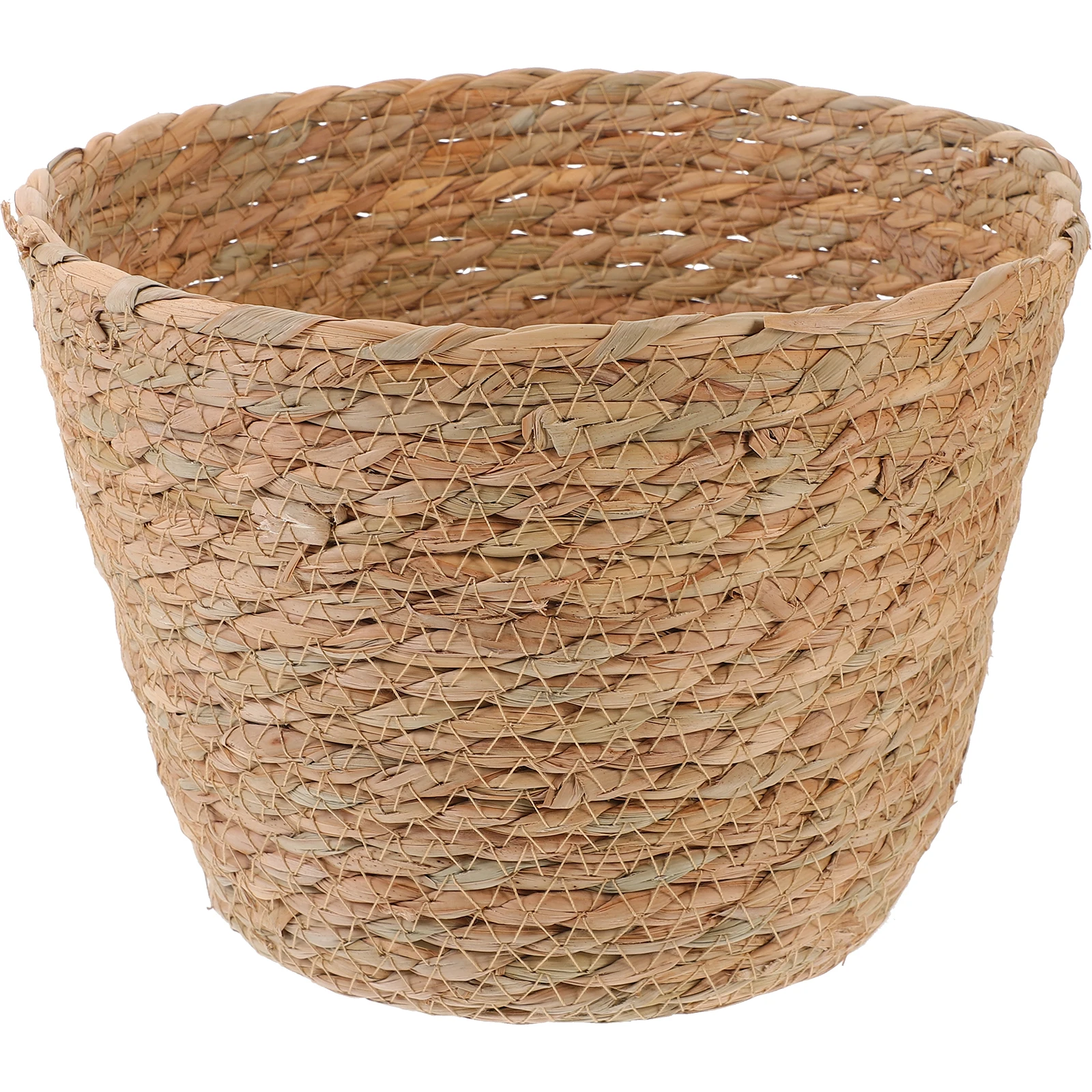 

1pc Natural Woven Storage Basket Decorative Organizer Bin Multi-functional Desktop Crate for Home Kitchen Bathroom