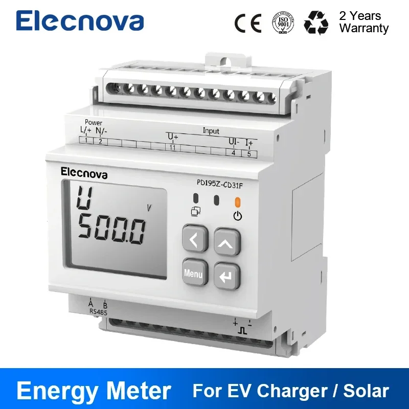 

DC1000V EV High Accuracy Measuring Mount DC 1000V Direct Input 3P4W EV Charger Din Rail Kwh Multifunction Power Meter