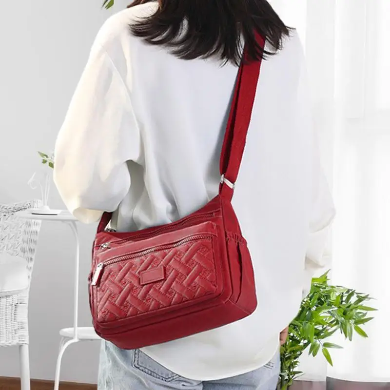 Bolso de hombro para mujer, bandolera de nailon, con correa ajustable, con Perfume para llaves