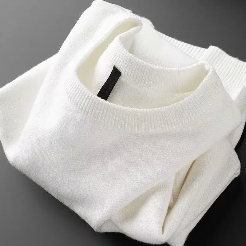 Spring Autumn 100% Wool Pullover Sweater Men O-neck Long-sleeve Cashmere Knitwear Female Clothing Mens Clothing