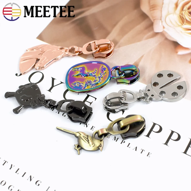 5/10/20Pcs Meetee 5# Zipper Sliders for Nylon Zippers Tapes Bag Jacket Zip Pull Head Sewing Closure Clothes Zips Limiter Repair