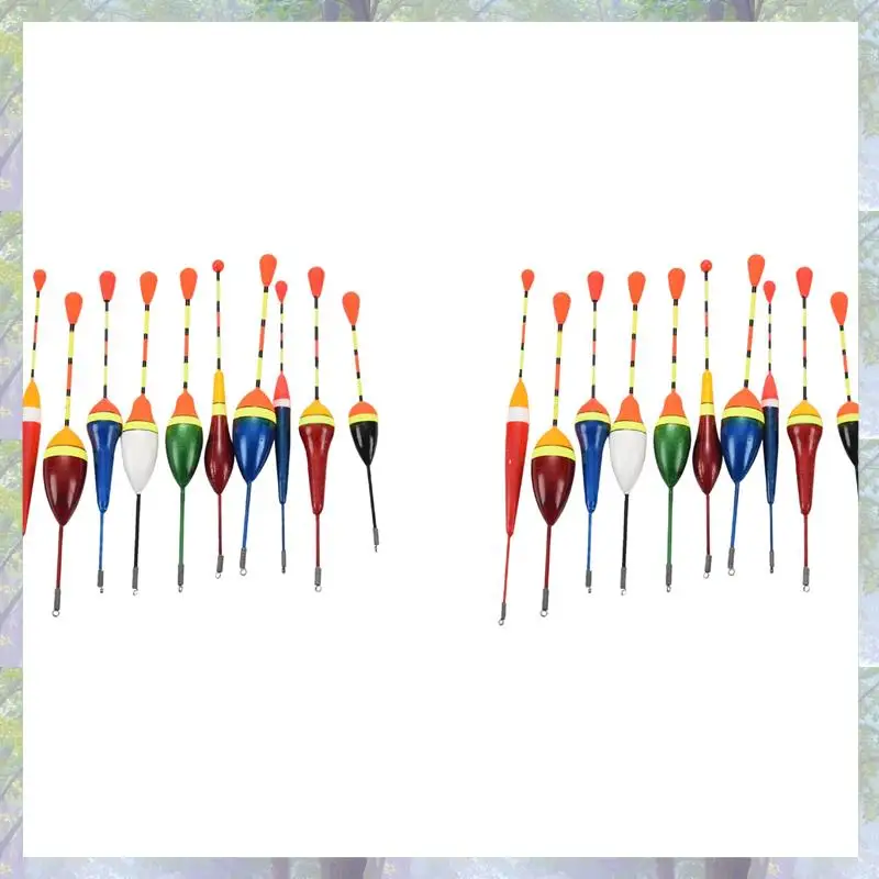 Nieuwe Collectie 20 Stuks Visdobbers Set Boei Bobber Fluctueren Mix Grootte Kleur Vlotter Boei Pesca Licht Stok Drijft