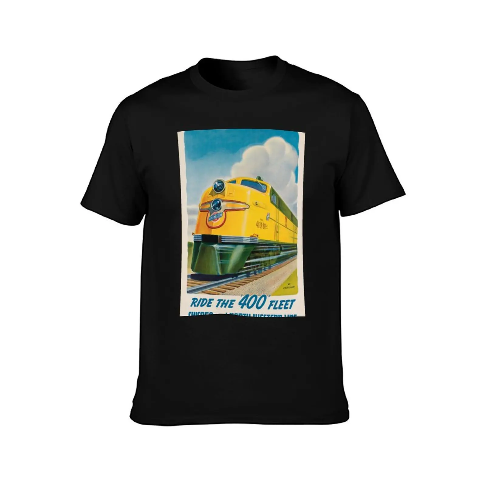 Ride the 400 Fleet vintage travel poster T-Shirt heavyweights blanks graphic shirts t shirt for men