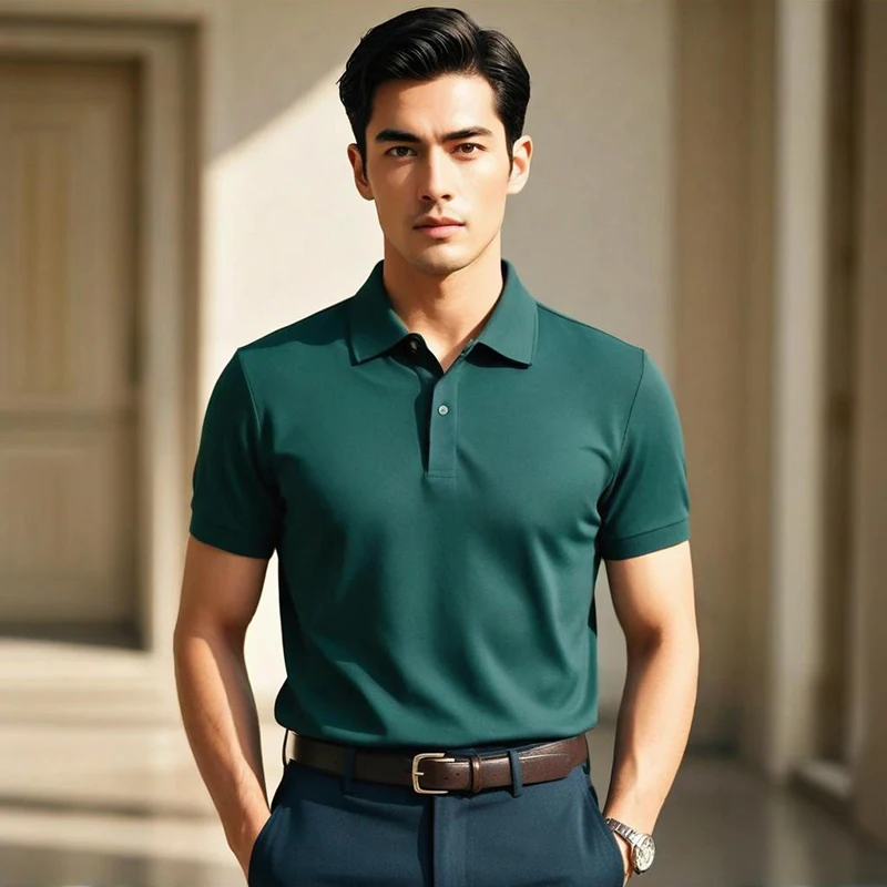 100% Cotton Top Quality 2025 Summer New Men\'s Polos Shirts Plus Size XS-5XL Solid Color Short Sleeve Polos Homme Lapel Male Tops