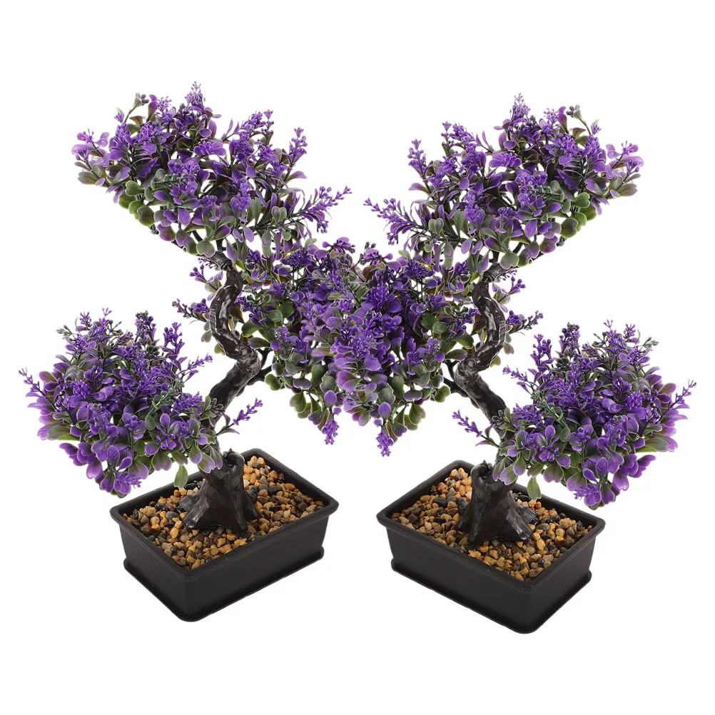 

2pcs ArtificialPlantBonsaiTreesIndoorDecorPottedPlantsFlowersHomeOfficeLivingroomTableOrnamentsJapaneseStyle