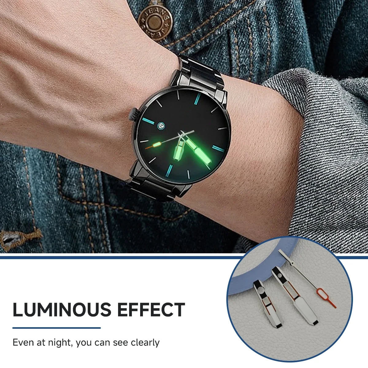 Lancette dell'orologio NH35 modificate Lancette dell'orologio verde luminoso AP Ago Argento Oro Rosa Nero Accessori per orologi per movimento NH35/NH36/4R/7S