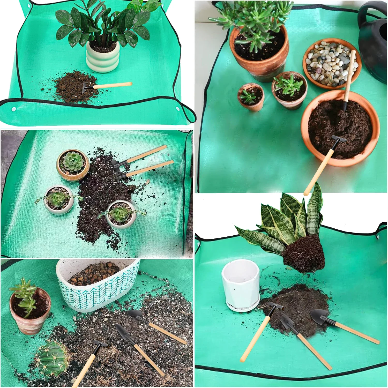 1 قطعة حصيرة زرع 50 سنتيمتر-100 سنتيمتر البستنة بوتينج الوسادة طوي حديقة النبات اناء للزهور زرع الحصير مقاوم للماء #4