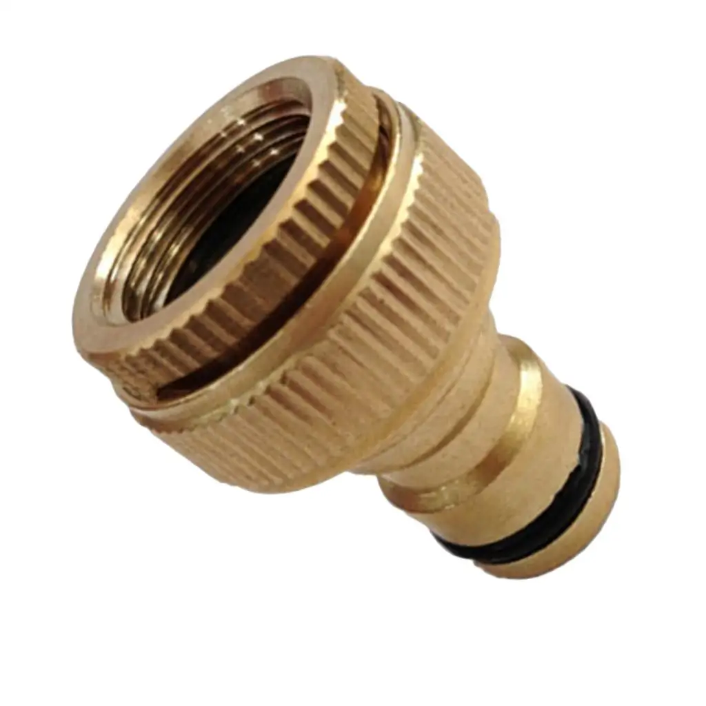 Brass Garden Hose Tap Connector, 1/2 Inch And 3/ Female Threaded