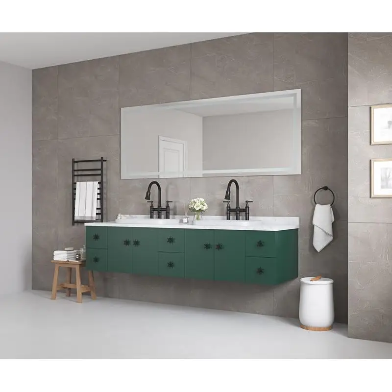 مرآة زينة LED مقاس 96 × 36 بوصة مع إضاءة أمامية وخلفية، مثبتة على الحائط، مضادة للضباب، وظيفة الذاكرة، 3 خيارات ألوان، بدون خطوات