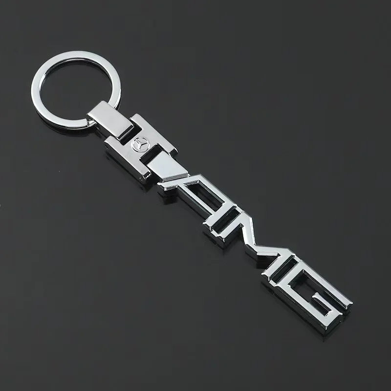 3D Metal AMG Logo Emblem Car Keychain Key Chain Ring Holder Gift For Mercedes Benz AMG A B C D M S R Class GLA CLA GLB GLC W222