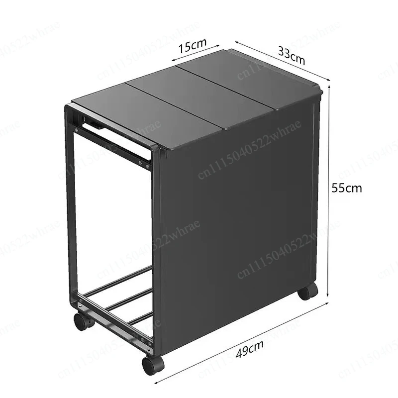 New large-capacity removable three-grid garbage rack plastic flip dry and wet sorting trash can