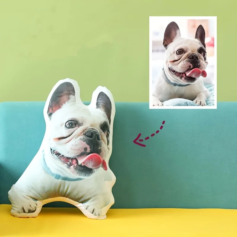 Personalized Pet Photo Pillow Customize Your Image, Soft Fluffy Throw Pillow for Home, Car, Dorm, Birthday, Christmas, Valentine