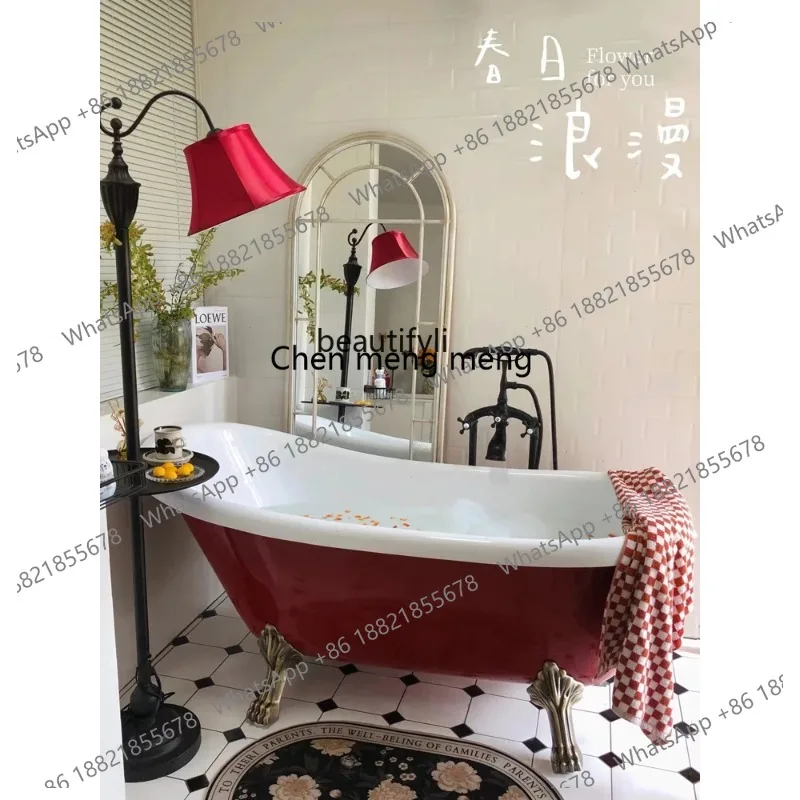 ss26 Light Luxury Imperial Concubine Bathtub Acrylic Double-Layer Thermal Insulation Thickened Color Household Bathtub Shooting