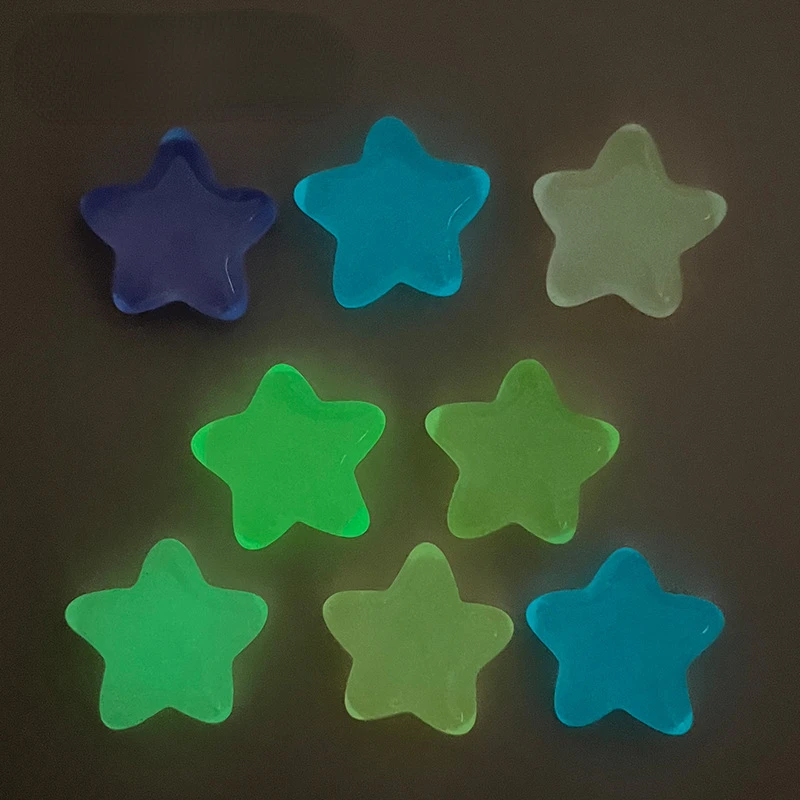 

10pcs Fluorescent Five-pointed Star Gems Flatback Stone Figurine Cabochon Scrapbooking Fit Phone Embellishments Diy Accessories