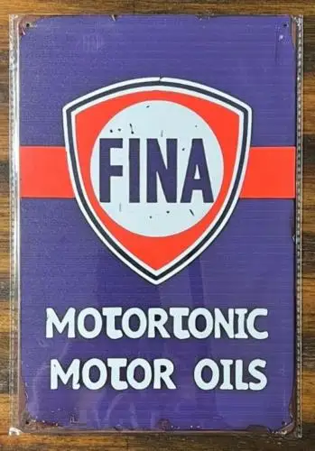 Fina Motortonic Motor Oils Vintage Novelty Metal Sign  Wall Art