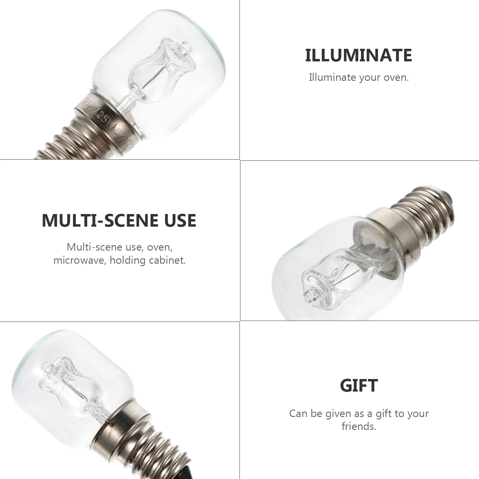 E14 ضوء الفرن 25 واط المصباح الكهربي المقاوم للحرارة للفرن الميكروويف عقد خزانة ارتفاع درجة الحرارة الخبز لمبة #1