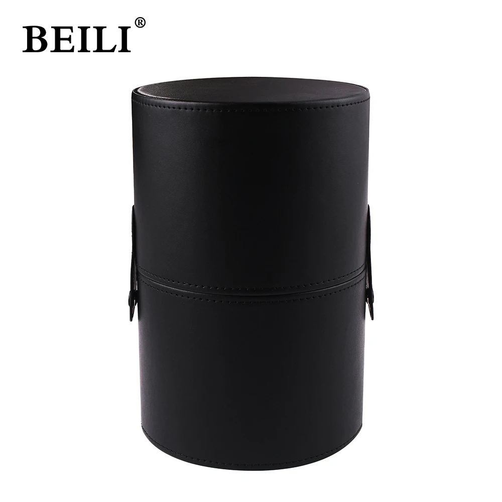 BEILI Makeup Brush Cylinder Brushes Storage Holder Organizer Travel Case for Cosmetic Tools PU Leather Big 1pcs чехол для кистей