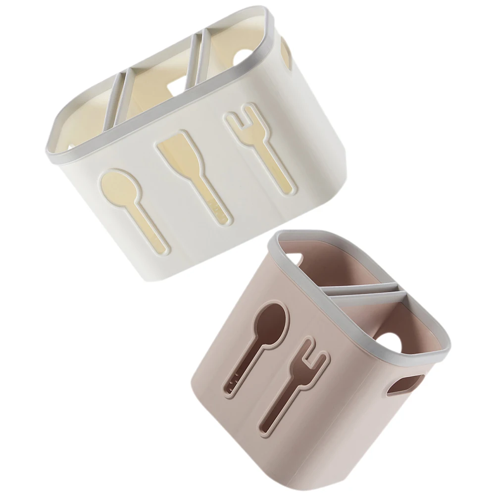 

2pcs Holder ganizer Premium Plastic Kitchen Utensil Storage Chopstick Holder ganizer Small Draining Cage Fork Silverware