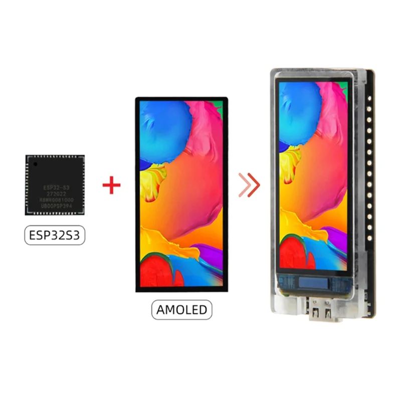 Cartes de développement AMOLED A51I T-Display-S3, pour système domotique intelligent ESP32-S3 + Modules d'affichage AMOLED de 1.91 pouces