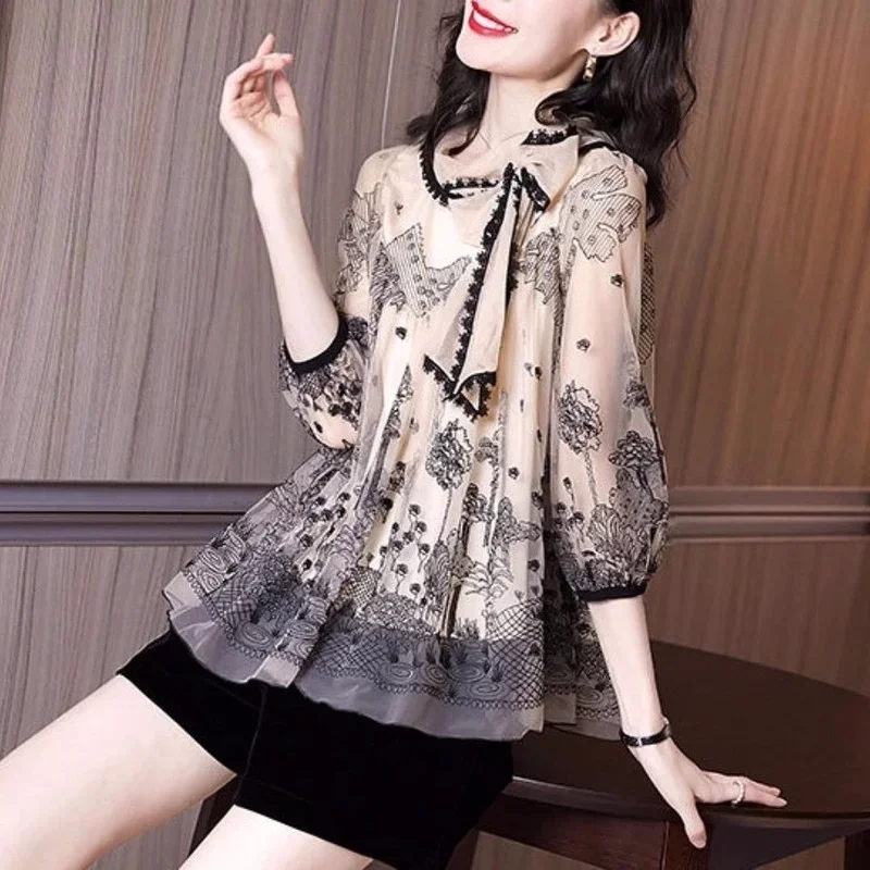 

2023 New Spring And Autumn Fashion French Western Style Lace Bottoming Shirt Casual Women