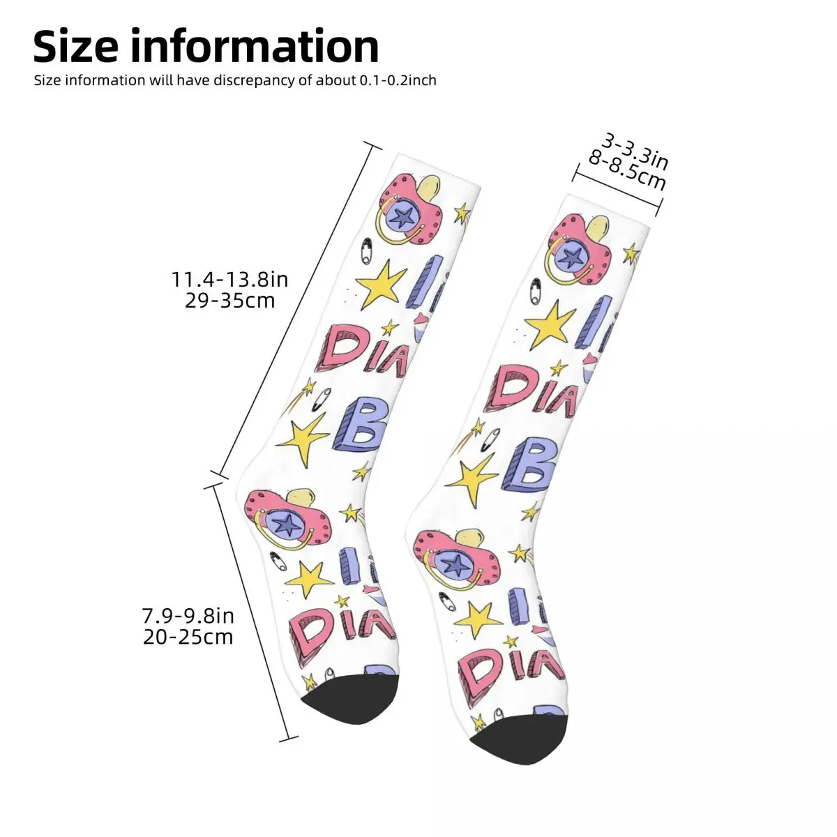 Little Diaper Boy Abdl Socks Harajuku High Quality Stockings All Season Long Socks Accessories for Unisex Gifts