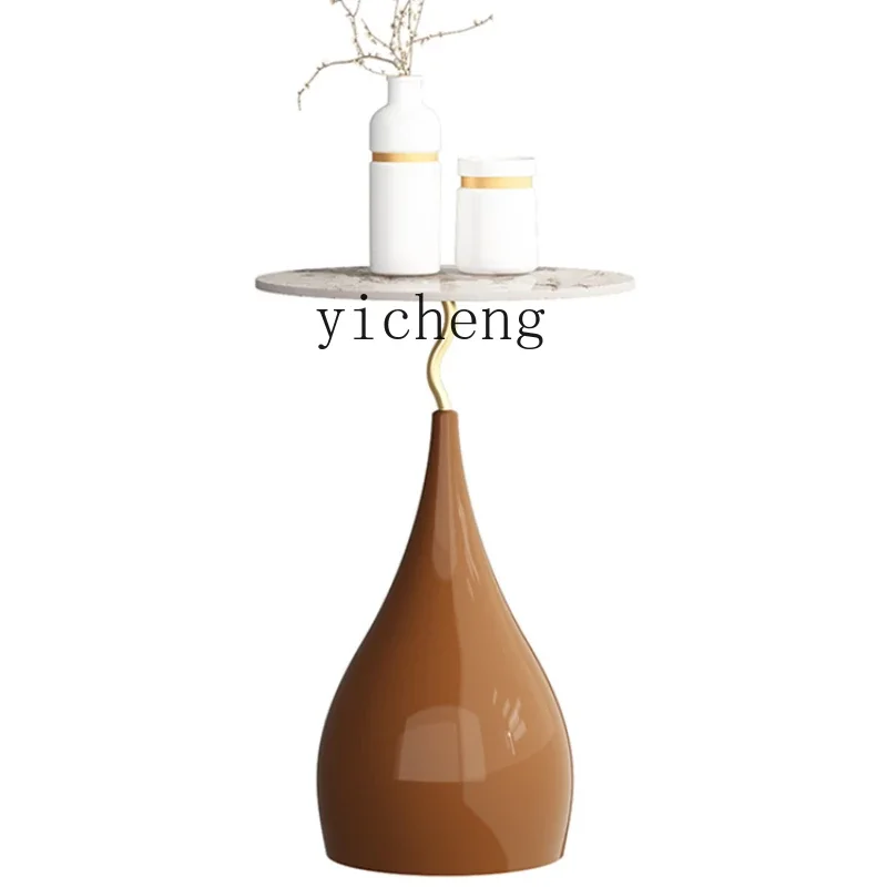 

Sofa Side Table Side Cabinet Small Apartment Living Room Table Light Luxury Cream Style Tea Table