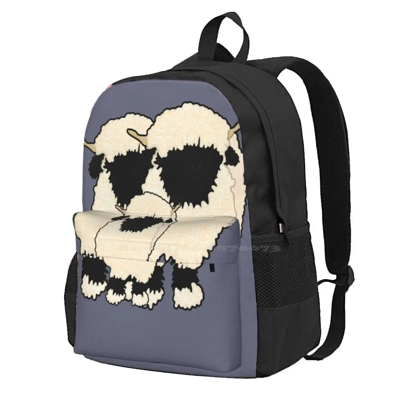 Valais Family Hot Sale Schoolbag Backpack Fashion Bags Black Nose Sheep Valais Cute Family Farm Rural Fluffy Baby Child Country