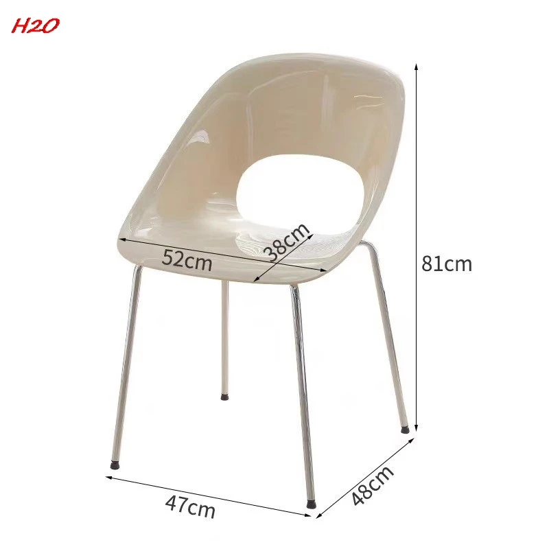 H2O Cream Style Dining Chair Home Makeup Chair Modern Simple Net Red Coffee Milk Tea Shop Back Chair Negotiation Chair Hot New