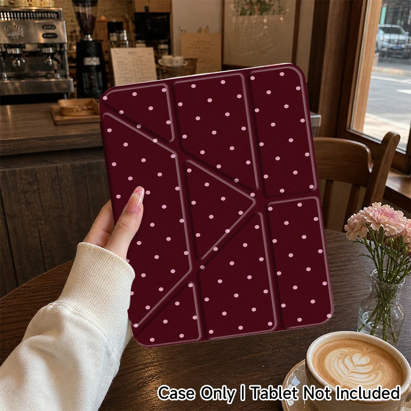 Y-Fold Stand Case for iPad A16 11th/10th Gen, iPad 10.2, Mini 6/7, Air 4/5/6/7, Pro 11, Transparent Acrylic Back Cover